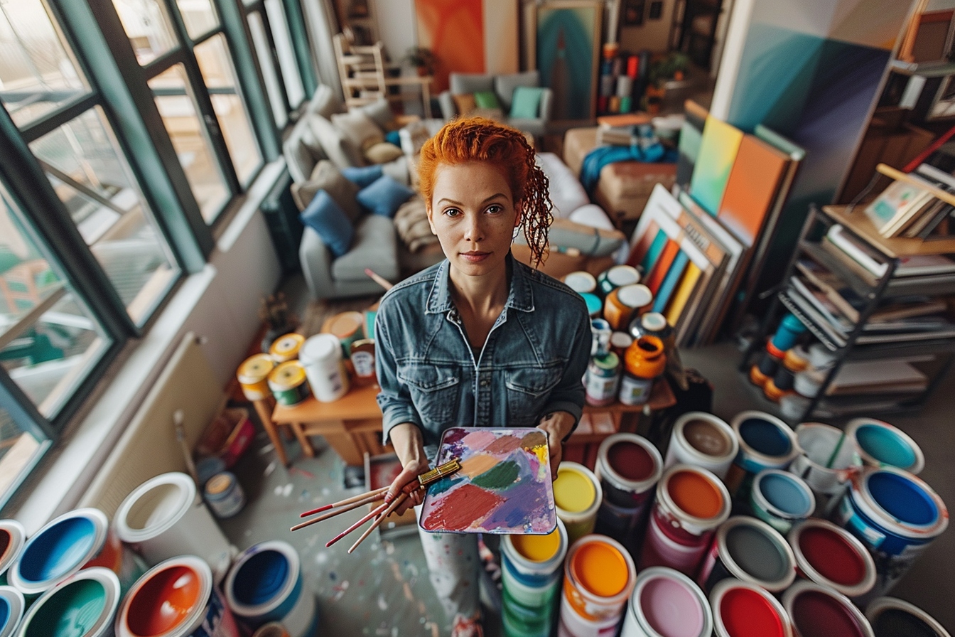 Exemple réussi d'harmonisation des couleurs de peinture dans une maison ouverte montrant une transition fluide entre les espaces de vie